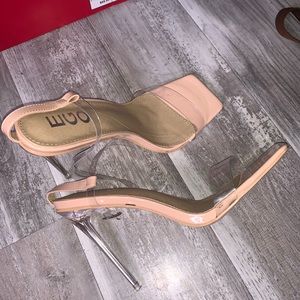 Square toe clear heels